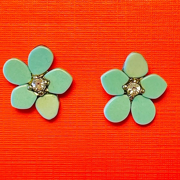 LOFT Jewelry - LOFT Light Blue Flower Stud Earrings with Crystal Accent Center